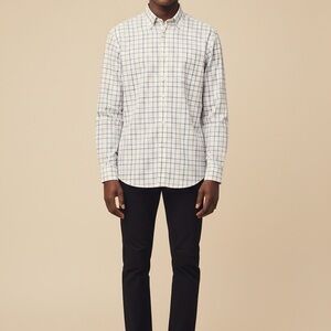 Forzieri White and Blue Grid Pattern Shirt